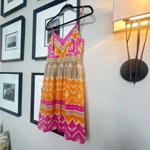 Trina Turk Pink and Orange pattern Dress